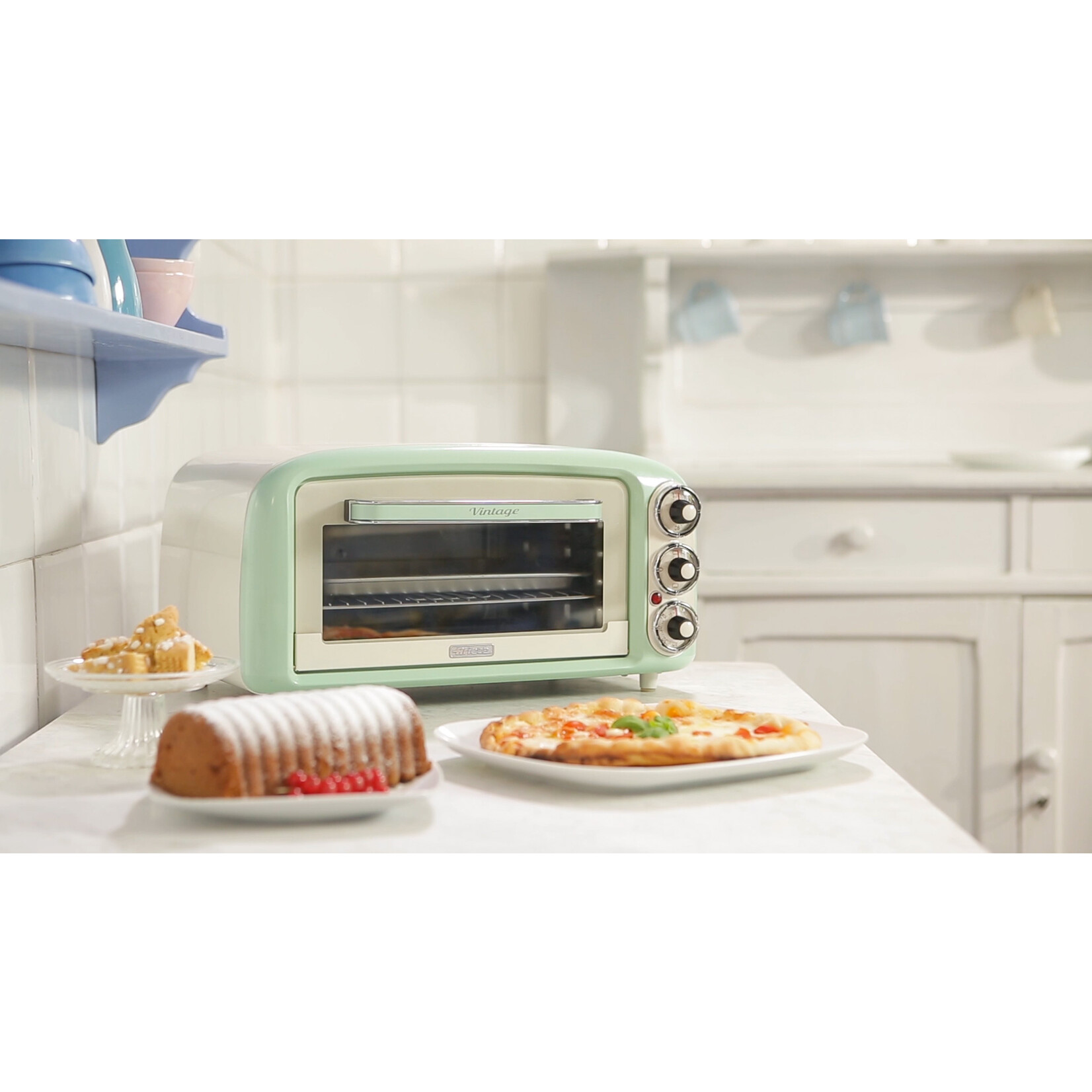 Ariete Ariete Mini Oven vintage groen, elektrisch, tot 230 graden
