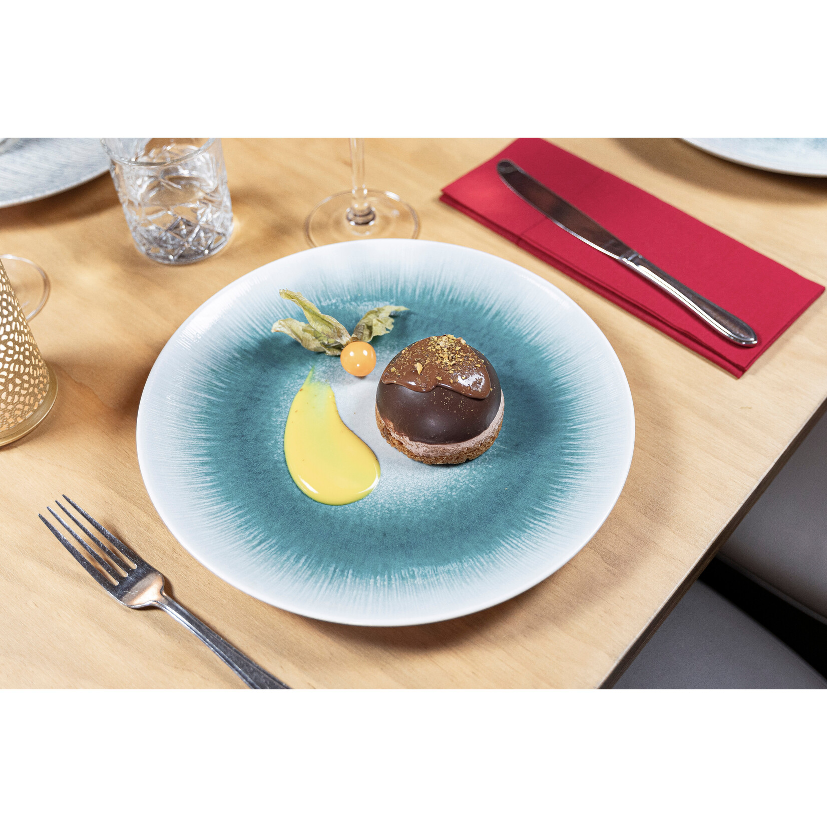 Hazel & Bos Hazel & Bos Juntos azul dinerbord, 27 cm, set van 6, porselein