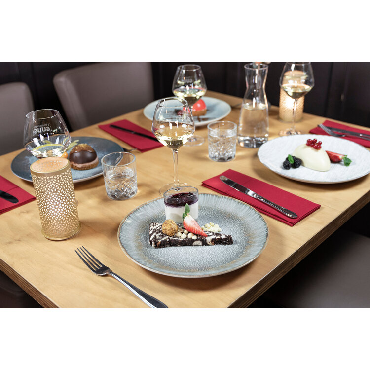 Hazel & Bos Hazel & Bos Juntos blanco artico ontbijtbord, 24 cm, set van 6, porselein