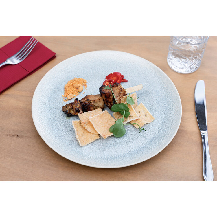 Hazel & Bos Hazel & Bos Juntos granulado pastel ontbijtbord, 24 cm, set van 6, porselein