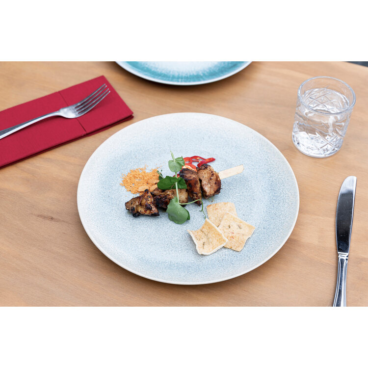 Hazel & Bos Hazel & Bos Juntos granulado pastel ontbijtbord, 24 cm, set van 6, porselein