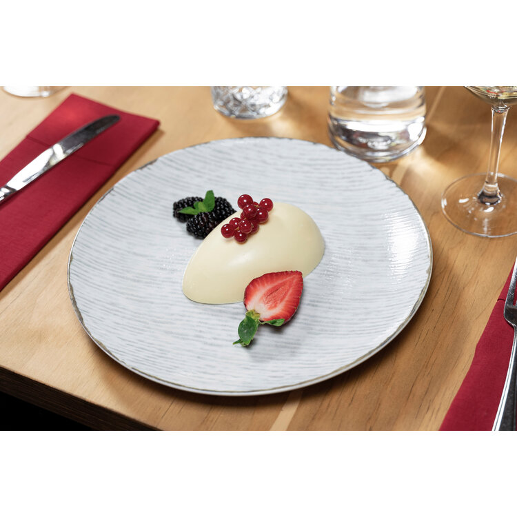 Hazel & Bos Hazel & Bos Juntos rayado ontbijtbord, 24 cm, set van 6, porselein