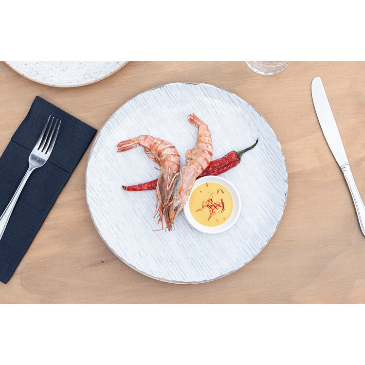 Hazel & Bos Hazel & Bos Juntos rayado ontbijtbord, 24 cm, set van 6, porselein