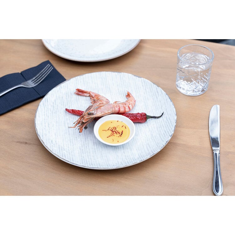 Hazel & Bos Hazel & Bos Juntos rayado ontbijtbord, 24 cm, set van 6, porselein