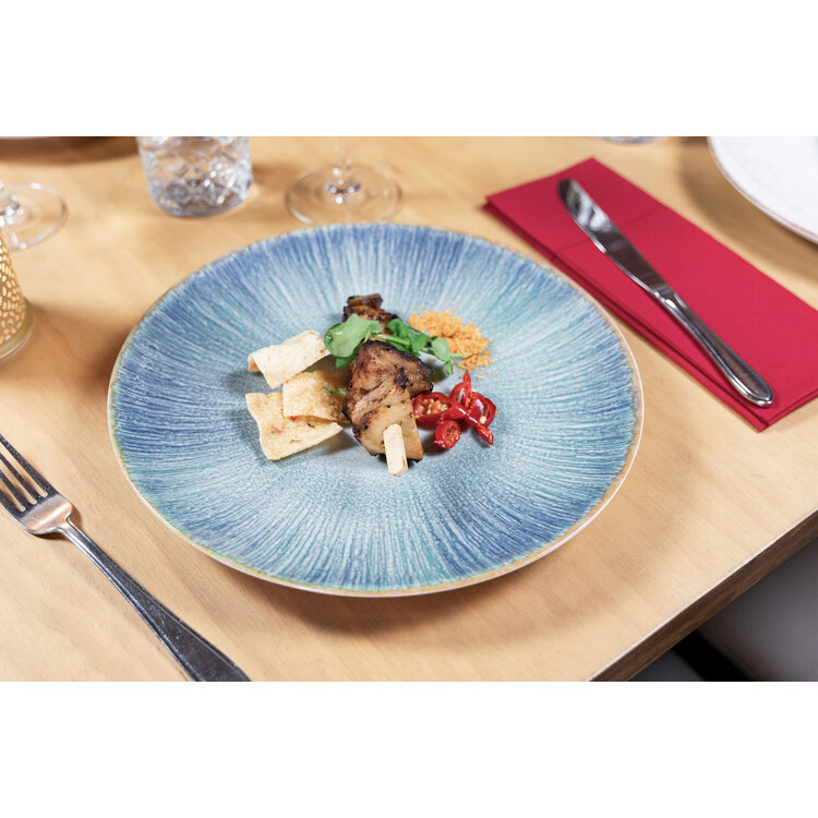 Hazel & Bos Hazel & Bos Juntos esmeralda ontbijtbord, 24 cm, set van 6, porselein