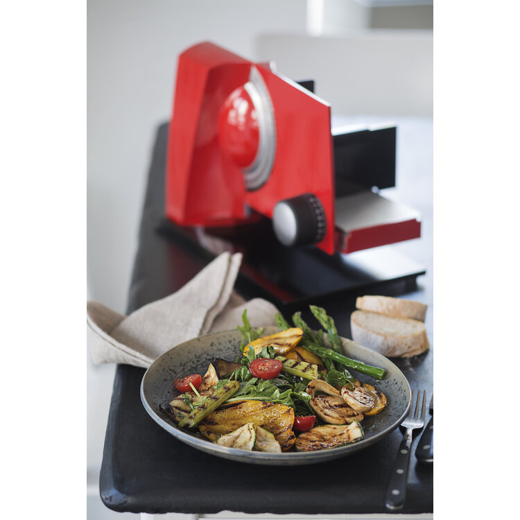 Graef Graef snijmachine Sliced Kitchen rood, elektrisch, met voet