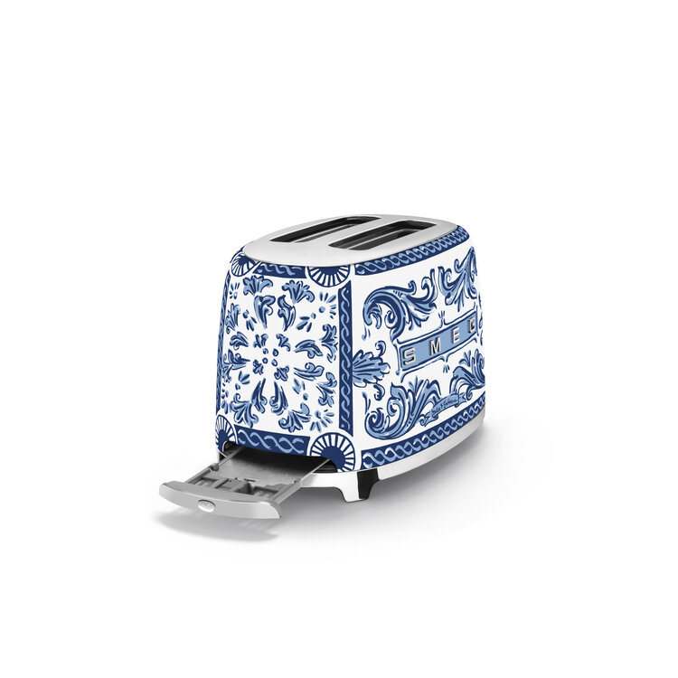SMEG SMEG Dolce & Gabbana Broodrooster TSF01DGBEU, 2-slots, Blu Mediterraneo