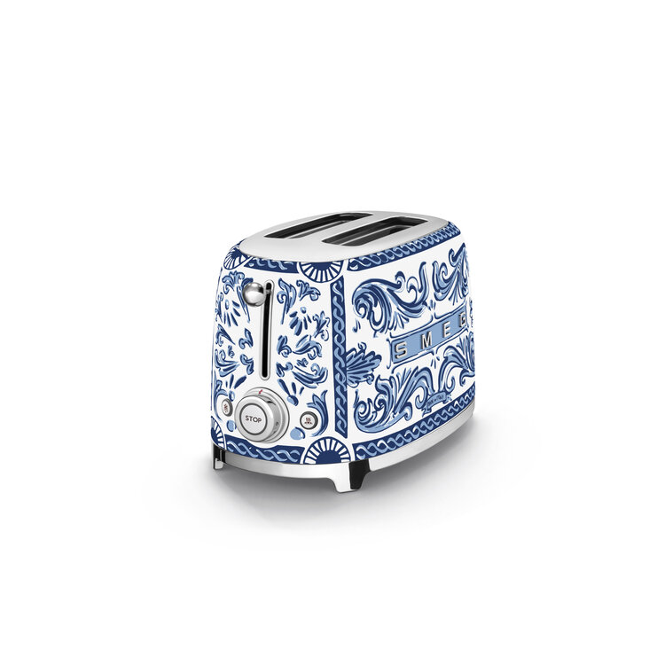 SMEG SMEG Dolce & Gabbana Broodrooster TSF01DGBEU, 2-slots, Blu Mediterraneo