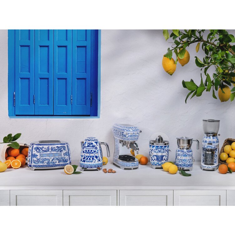 SMEG SMEG Dolce & Gabbana Broodrooster TSF01DGBEU, 2-slots, Blu Mediterraneo