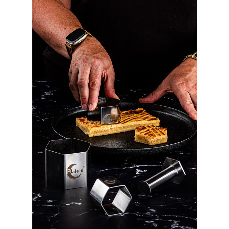 Plate-it Plate-it Garneerringen Hexagon 4-delige set, met pusher