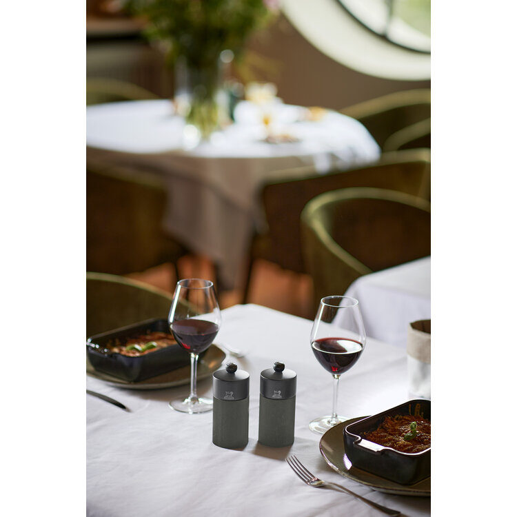 Peugeot Peugeot Duo Line peper- en zoutmolen 12 cm, mat zwart, inclusief trechter