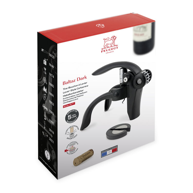 Peugeot Peugeot Baltaz Dark kurkentrekker 14cm, hefboom en dopsnijder, zwart