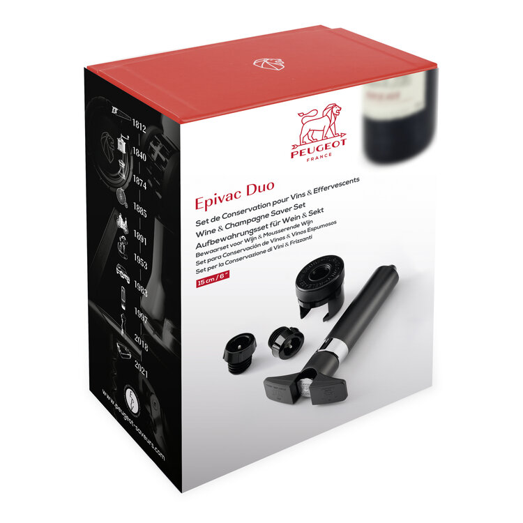 Peugeot Peugeot Epivac duo vacuümpomp wijn, zwart, 2 doppen