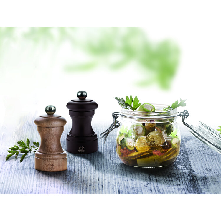 Peugeot Peugeot Bistro peper- en zoutmolen 10 cm, chocolade/naturel, beukenhout