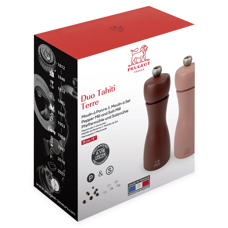 Peugeot Peugeot Tahiti peper- en zoutmolen 15 cm, cacao & noten, duo