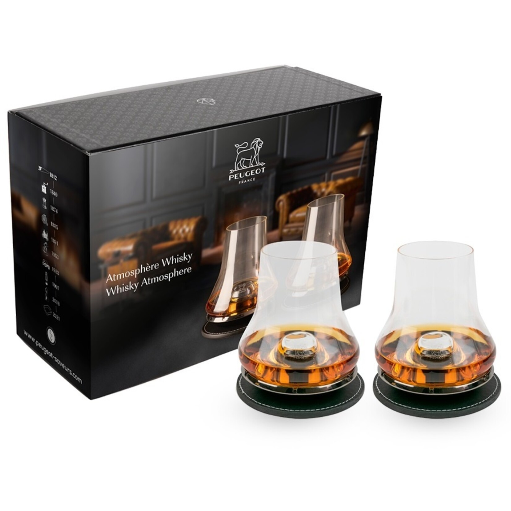 Peugeot Peugeot Atmosphere geschenkset whisky, 2 whiskyglazen en koelbasis