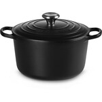 Le Creuset gietijzeren ronde hoge braadpan mat zwart, 24 cm