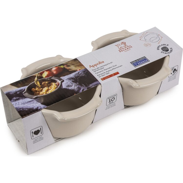 Peugeot Peugeot Appolia set van 2 ovenschalen, 0,20 l, ecru, keramiek
