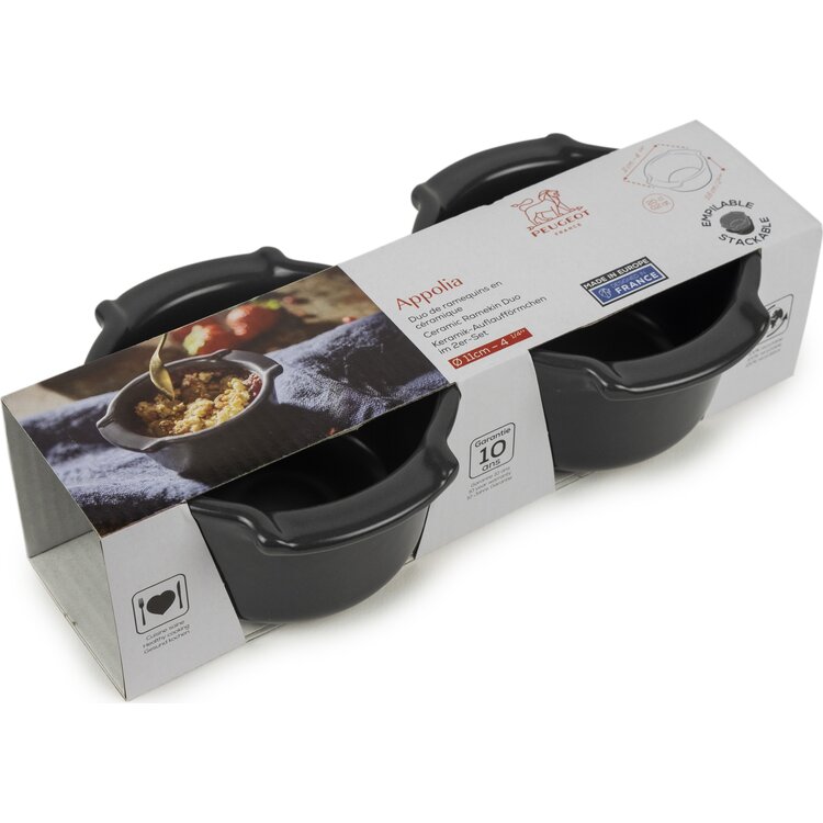Peugeot Peugeot Appolia set van 2 ovenschalen, 0,20 l, leisteen, keramiek