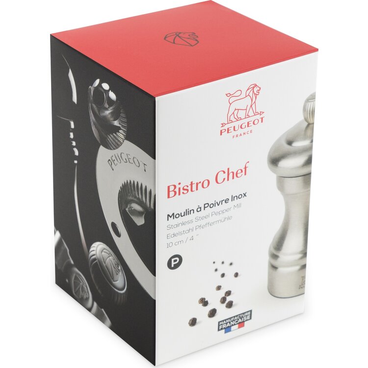 Peugeot Peugeot Bistro Chef pepermolen 10 cm, roestvrij staal