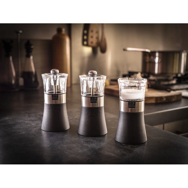 Peugeot Peugeot Oslo combi pepermolen en zoutvaatje 11 cm, grafiet, hout/acryl