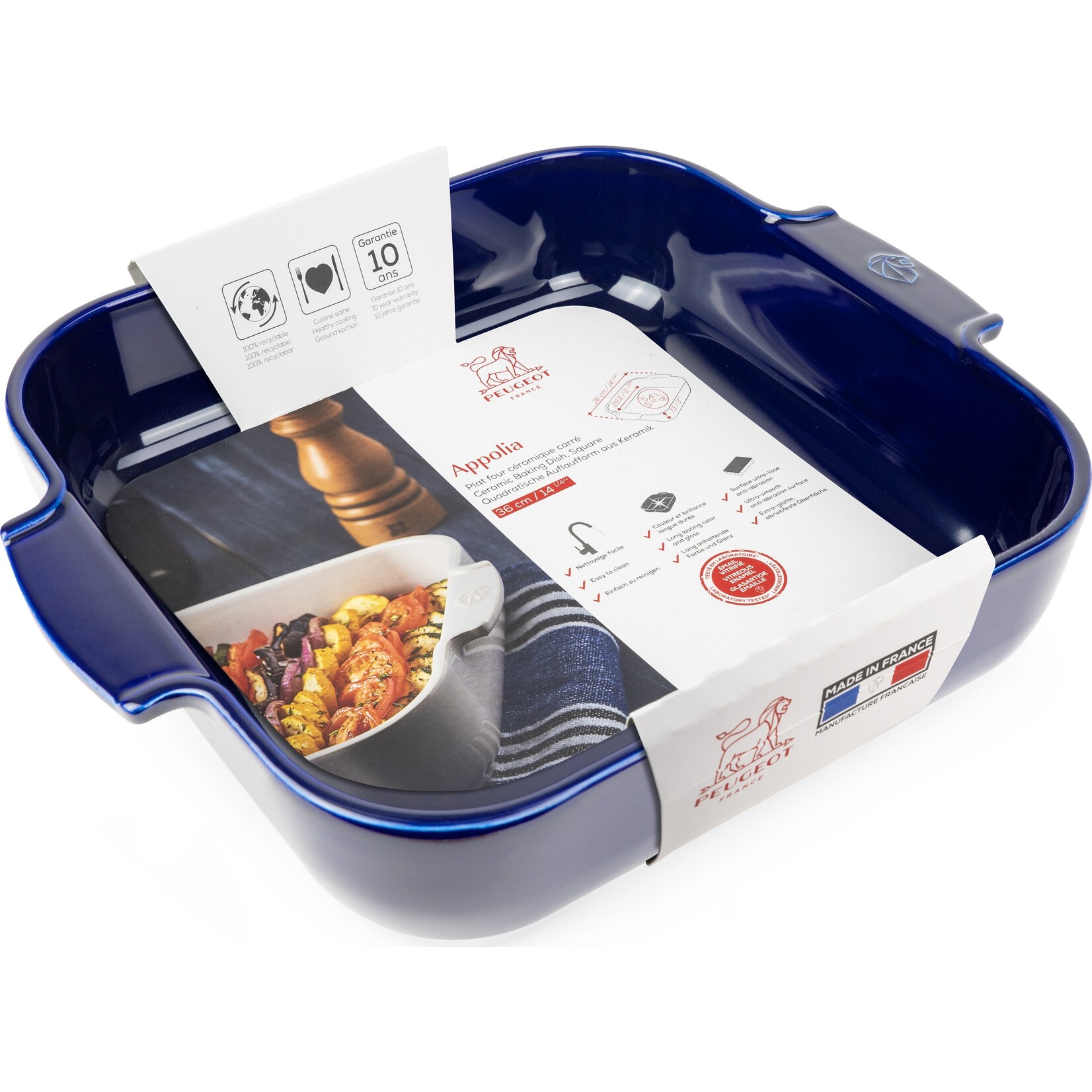 Peugeot Peugeot Appolia ovenschaal 36 cm, blauw, vierkant