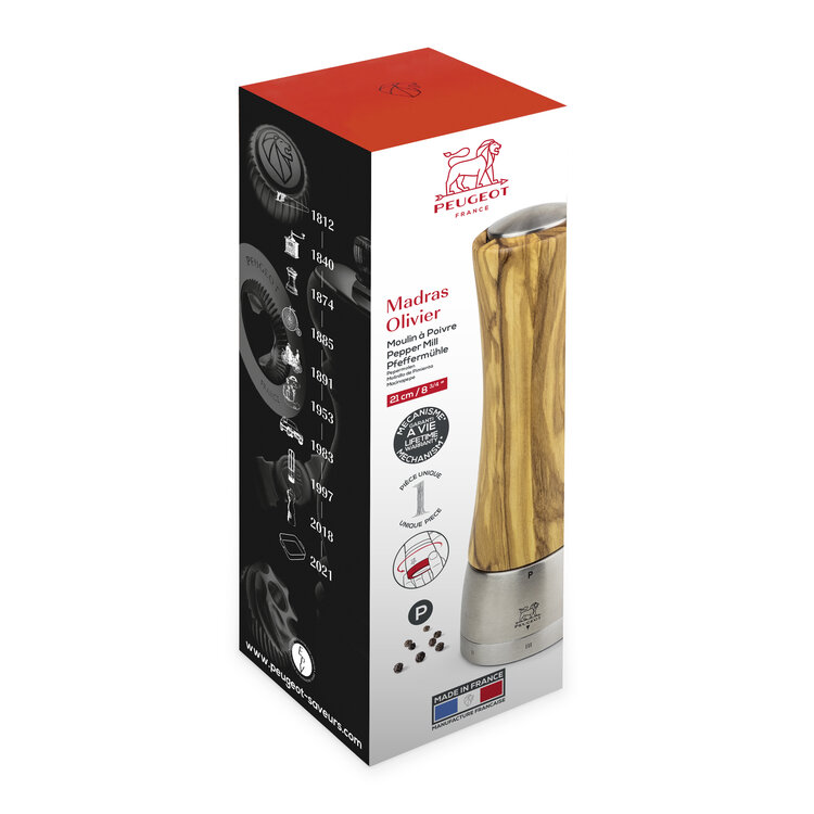 Peugeot Peugeot Madras pepermolen 16 cm, olijfhout, u'Select