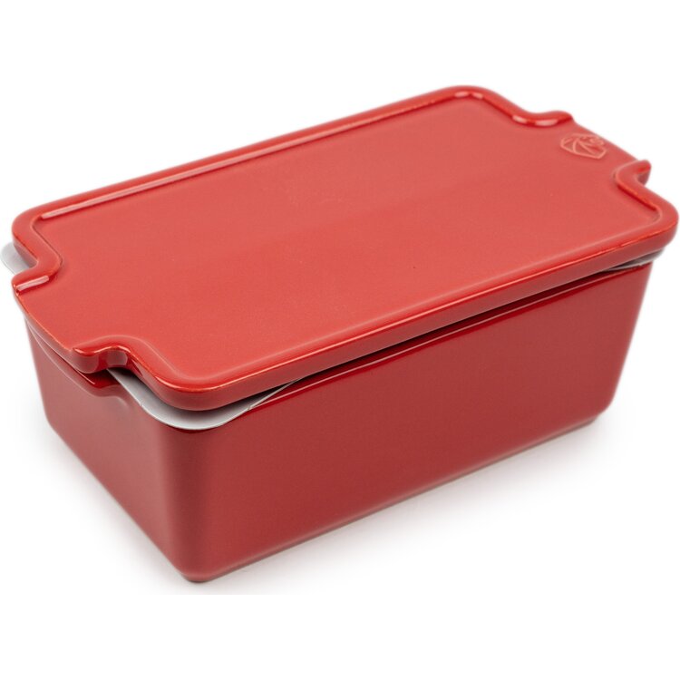 Peugeot Peugeot Appolia terrine 0,65 l, rood, met drukdeksel, keramiek