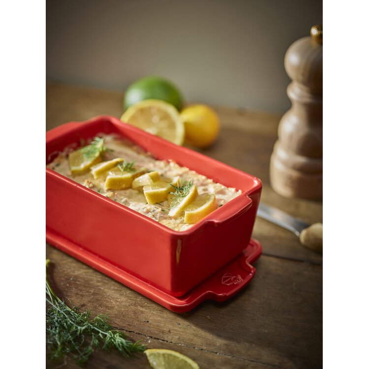 Peugeot Peugeot Appolia terrine 0,65 l, rood, met drukdeksel, keramiek