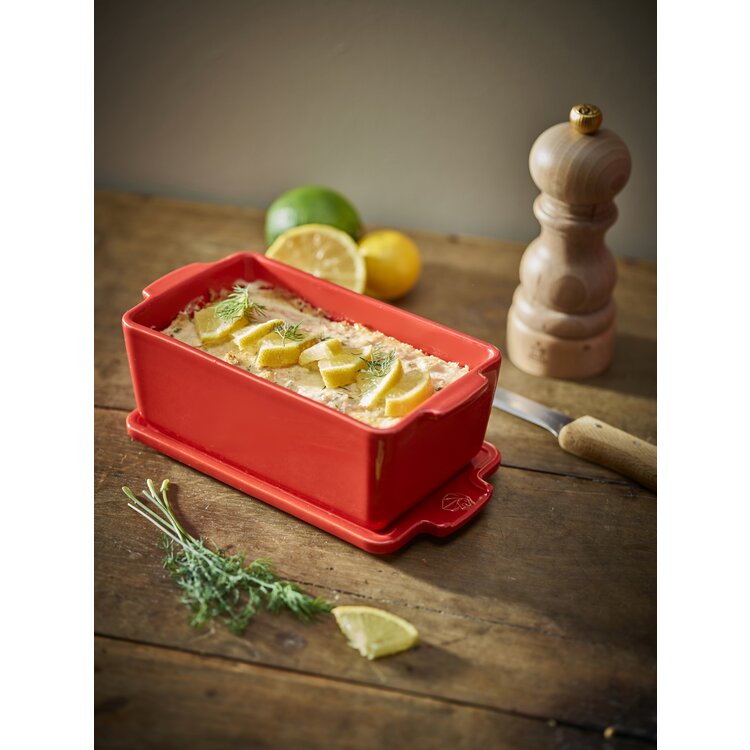 Peugeot Peugeot Appolia terrine 0,65 l, rood, met drukdeksel, keramiek