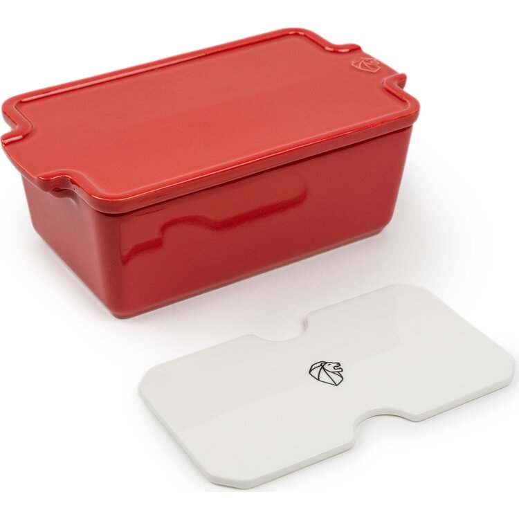 Peugeot Peugeot Appolia terrine 0,65 l, rood, met drukdeksel, keramiek