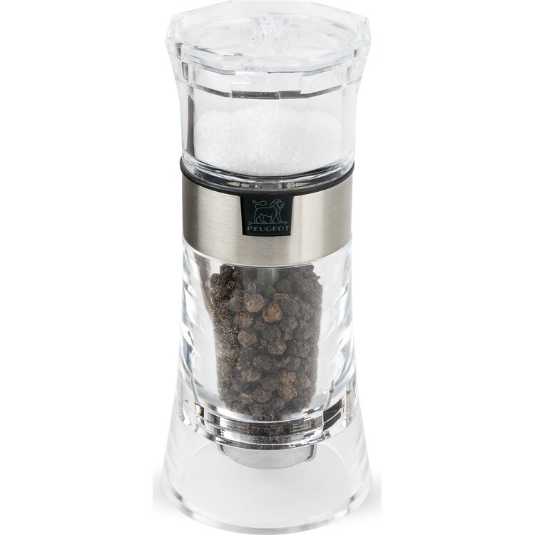 Peugeot Peugeot Oslo combi pepermolen en zoutvaatje 13 cm, transparant, acryl
