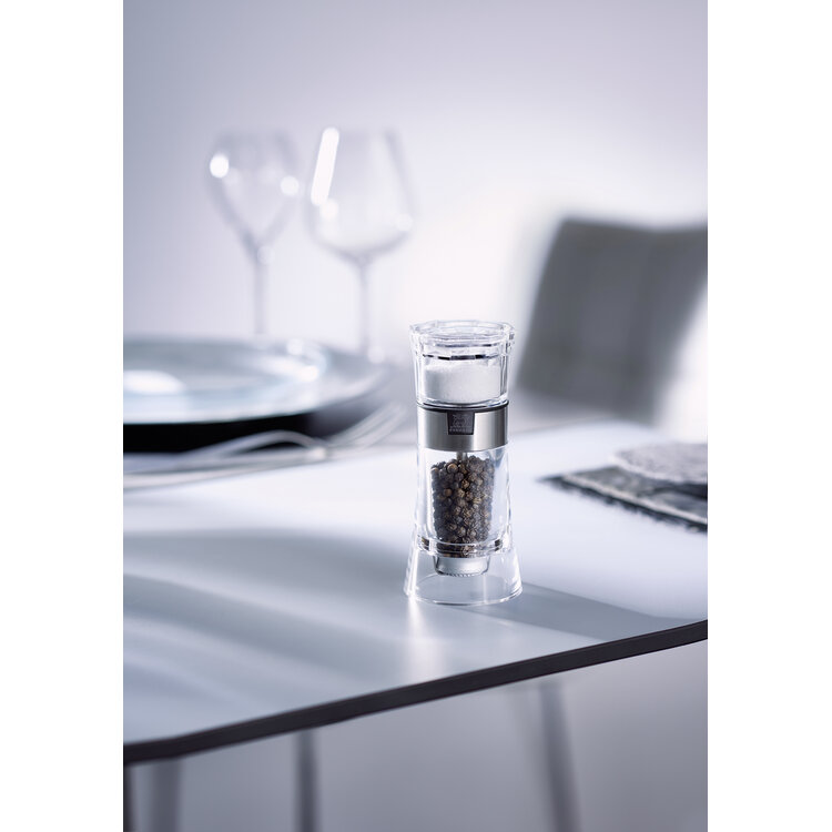 Peugeot Peugeot Oslo combi pepermolen en zoutvaatje 13 cm, transparant, acryl