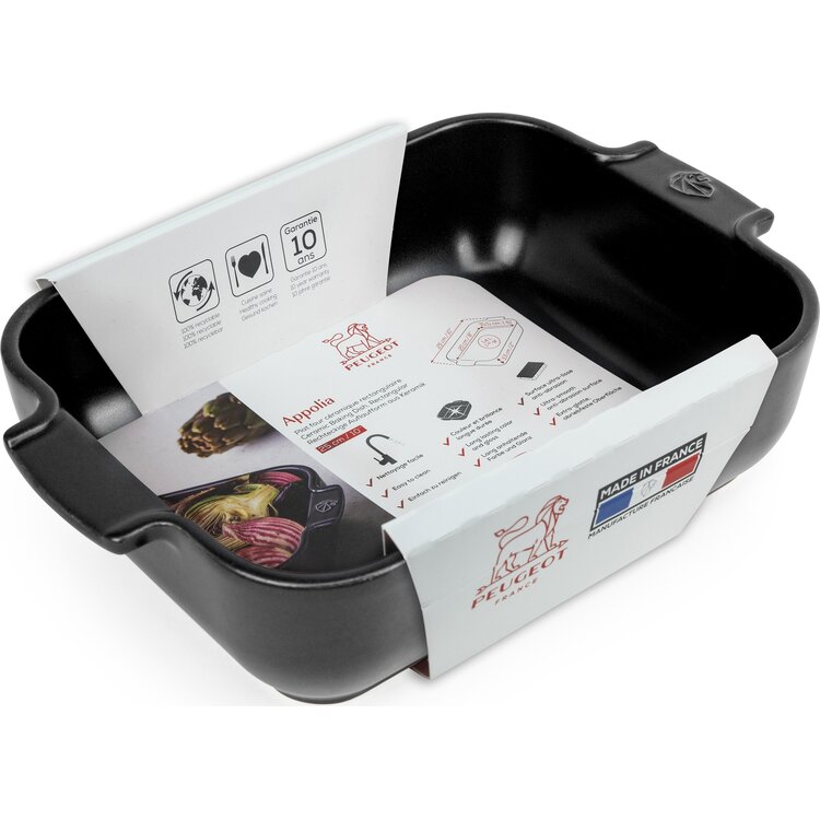 Peugeot Peugeot Appolia ovenschaal 25 cm, satijnzwart, rechthoek