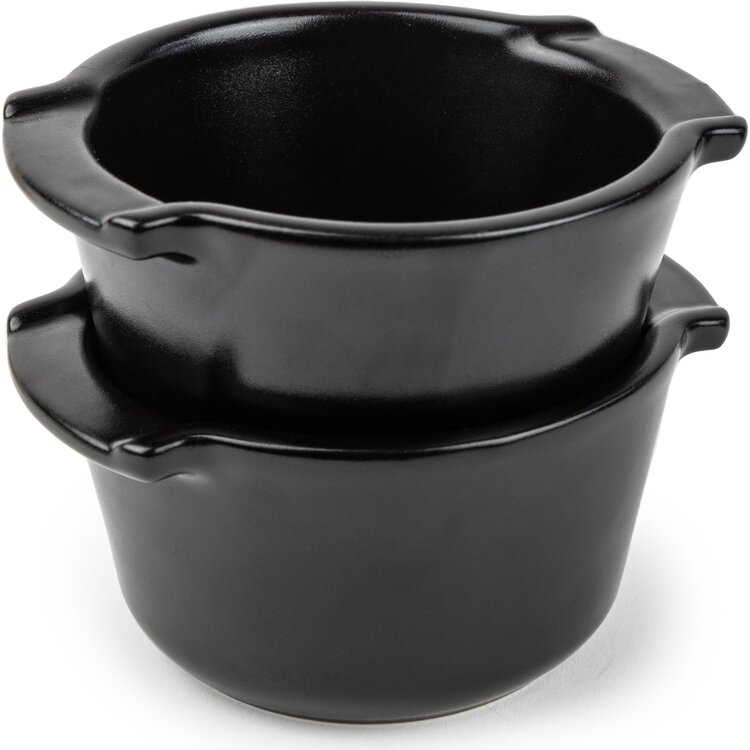 Peugeot Peugeot Appolia set van 2 ovenschalen, 0,20 l, satijnzwart, keramiek