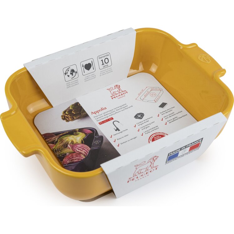 Peugeot Peugeot Appolia ovenschaal 25 cm, saffraangeel, rechthoek