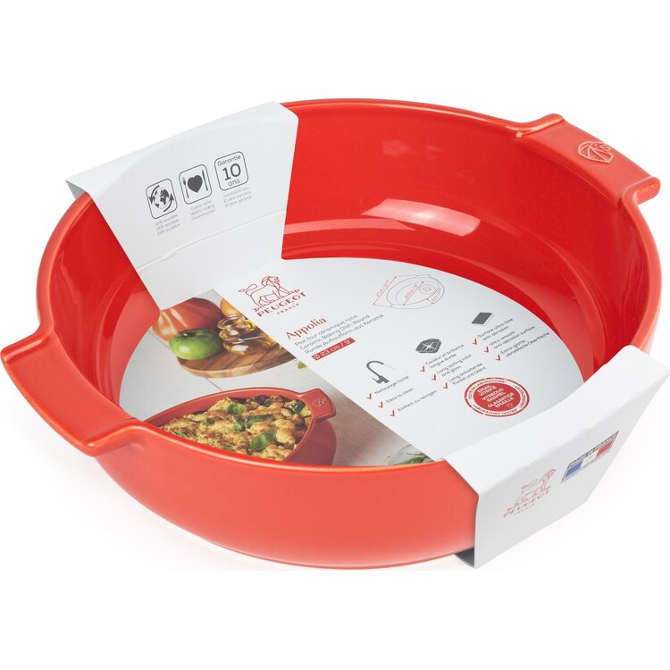 Peugeot Peugeot Appolia ovenschaal rond 27 cm, rood, keramiek