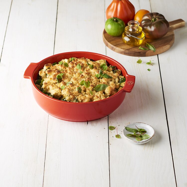 Peugeot Peugeot Appolia ovenschaal rond 27 cm, rood, keramiek
