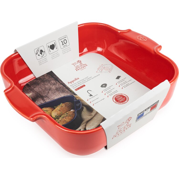 Peugeot Peugeot Appolia ovenschaal 28 cm, rood, vierkant