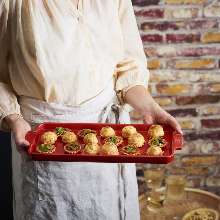 Peugeot Peugeot Appolia Serveer- en ovenplaat 40 cm, rood, rechtoek