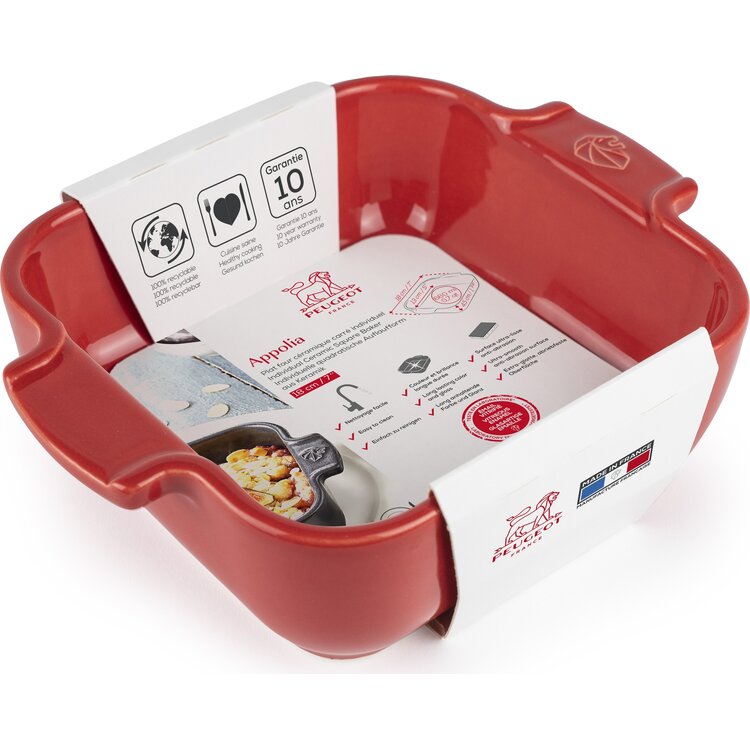 Peugeot Peugeot Appolia ovenschaal 22 cm, rood, vierkant