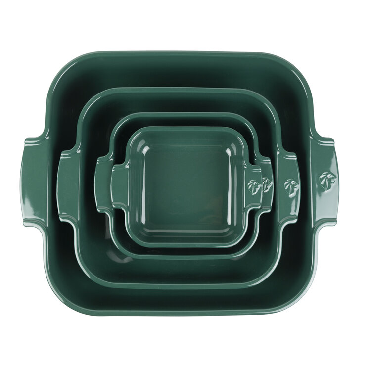 Peugeot Peugeot Appolia ovenschaal vierkant 18 cm, bosgroen, keramiek