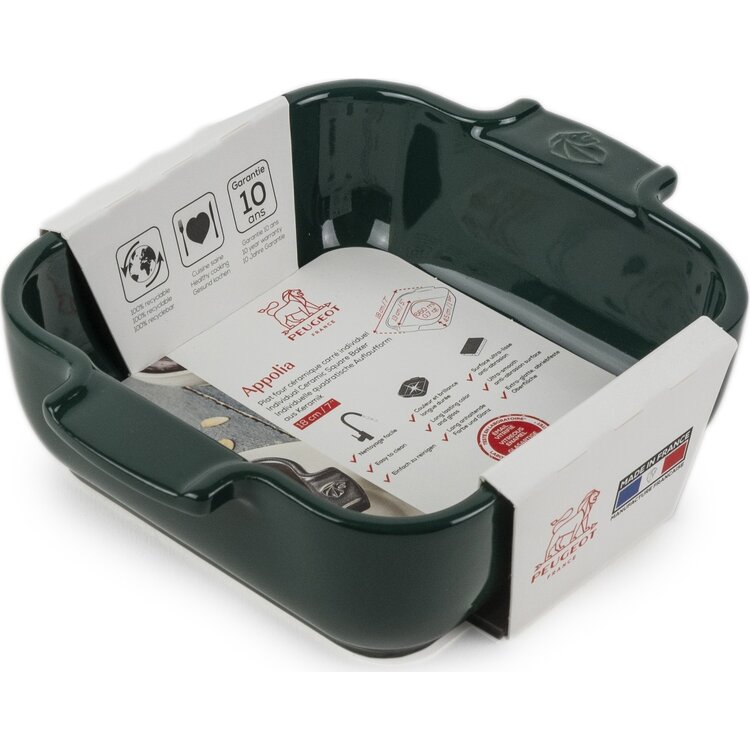 Peugeot Peugeot Appolia ovenschaal vierkant 18 cm, bosgroen, keramiek