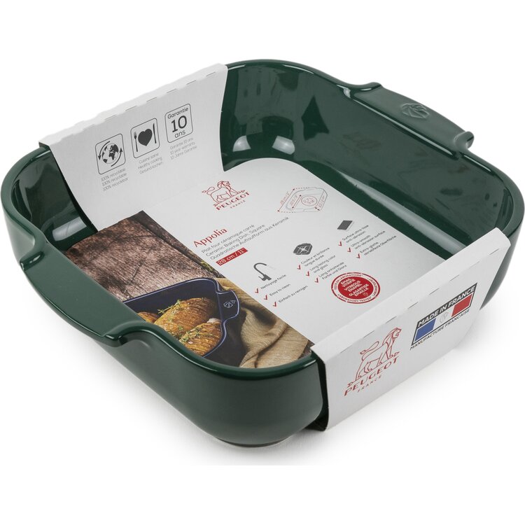 Peugeot Peugeot Appolia ovenschaal vierkant 28 cm, bosgroen, keramiek