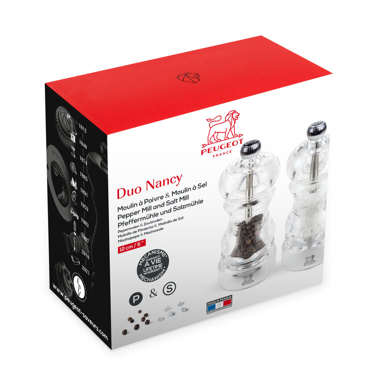 Peugeot Peugeot Nancy peper- en zoutmolen 12 cm, transparant, acryl
