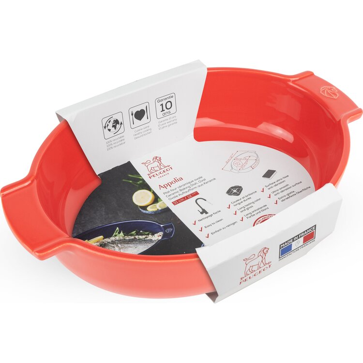 Peugeot Peugeot Appolia ovenschaal ovaal 31 cm, rood, keramiek