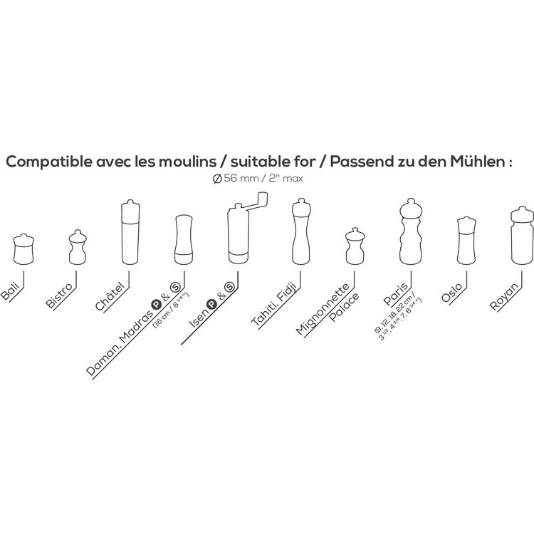 Peugeot Peugeot Linea houder peper- en zoutmolen 17 cm, naturel, bamboe
