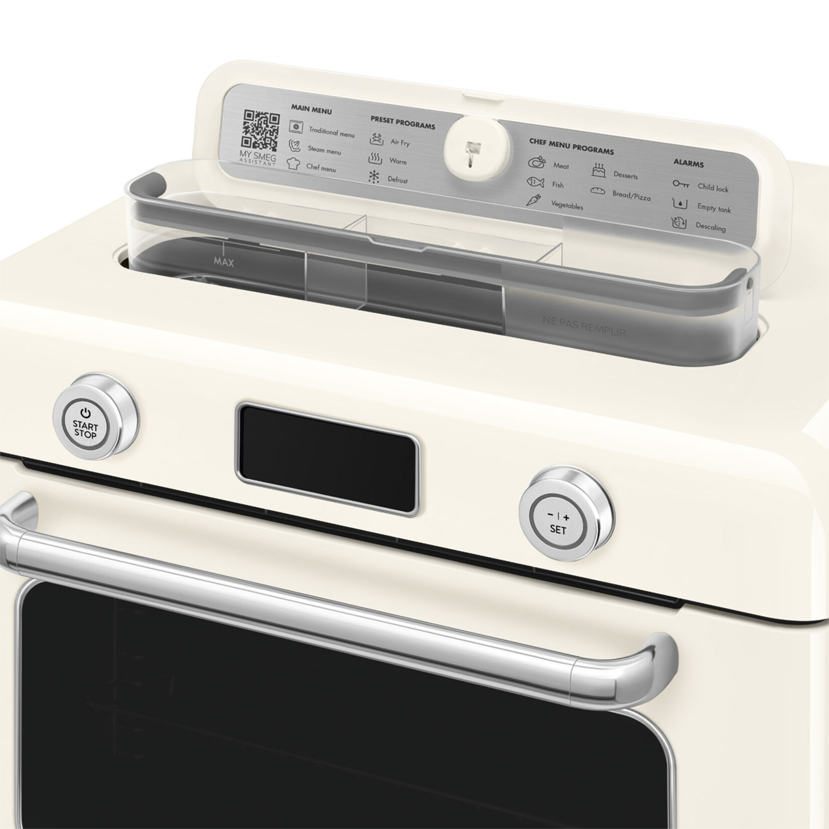 SMEG Vrijstaande combi stoomoven COF01CREU, crème