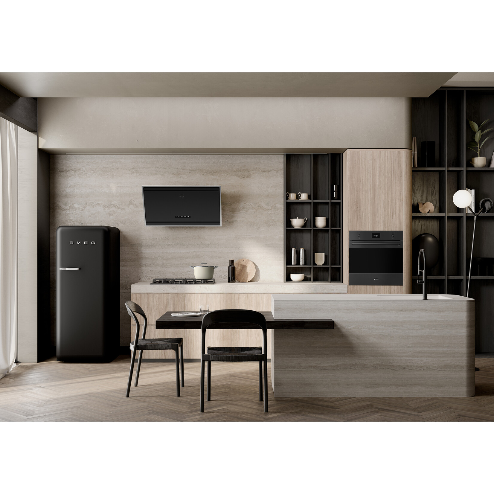 SMEG SMEG Koelkast FAB28RDBLM5 enkeldeurs, Zwart, rechts