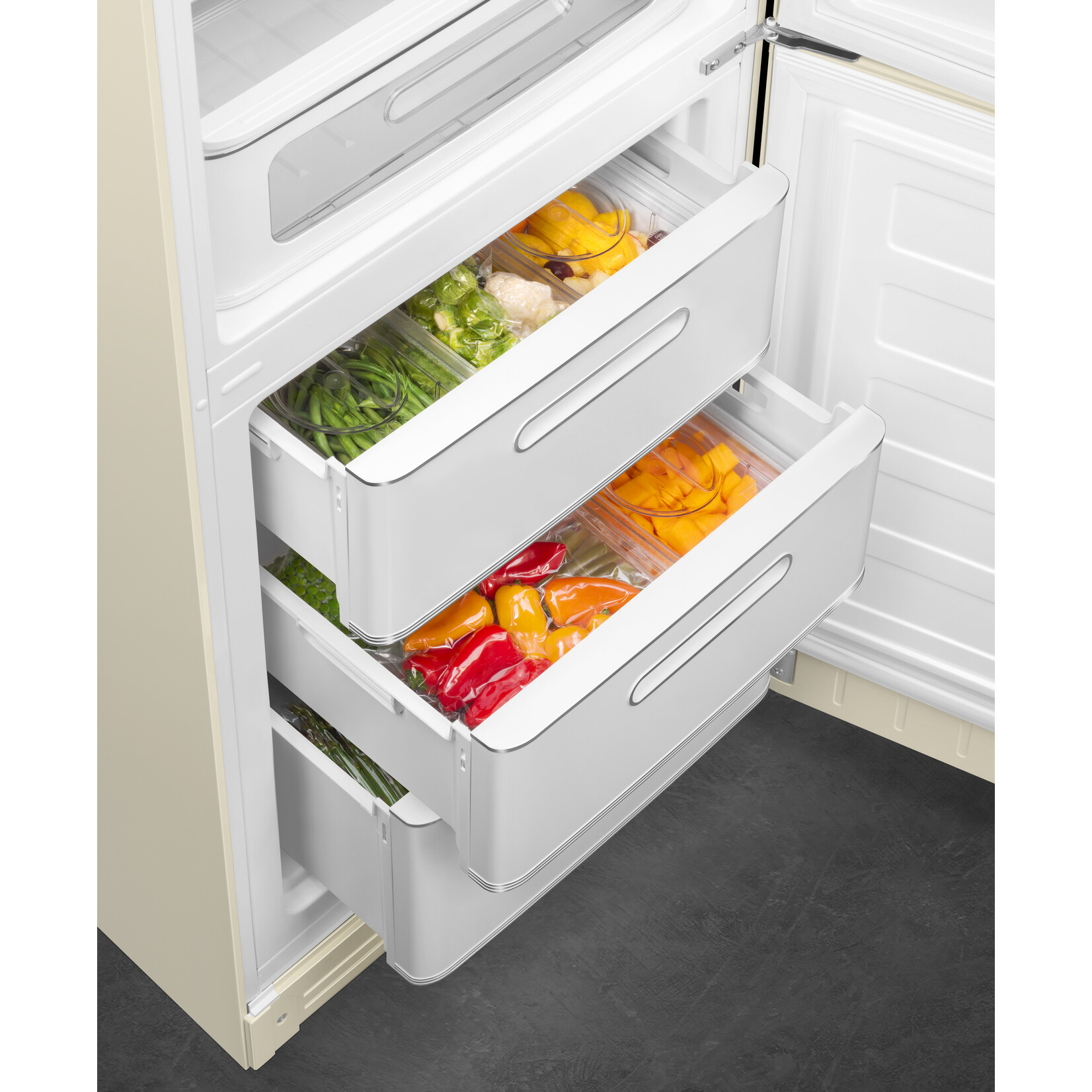 SMEG SMEG Koelkast FAB32RCR5 koel-vriescombinatie, Crème, rechts